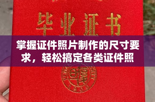 图们掌握证件照片制作的尺寸要求，轻松搞定各类证件照